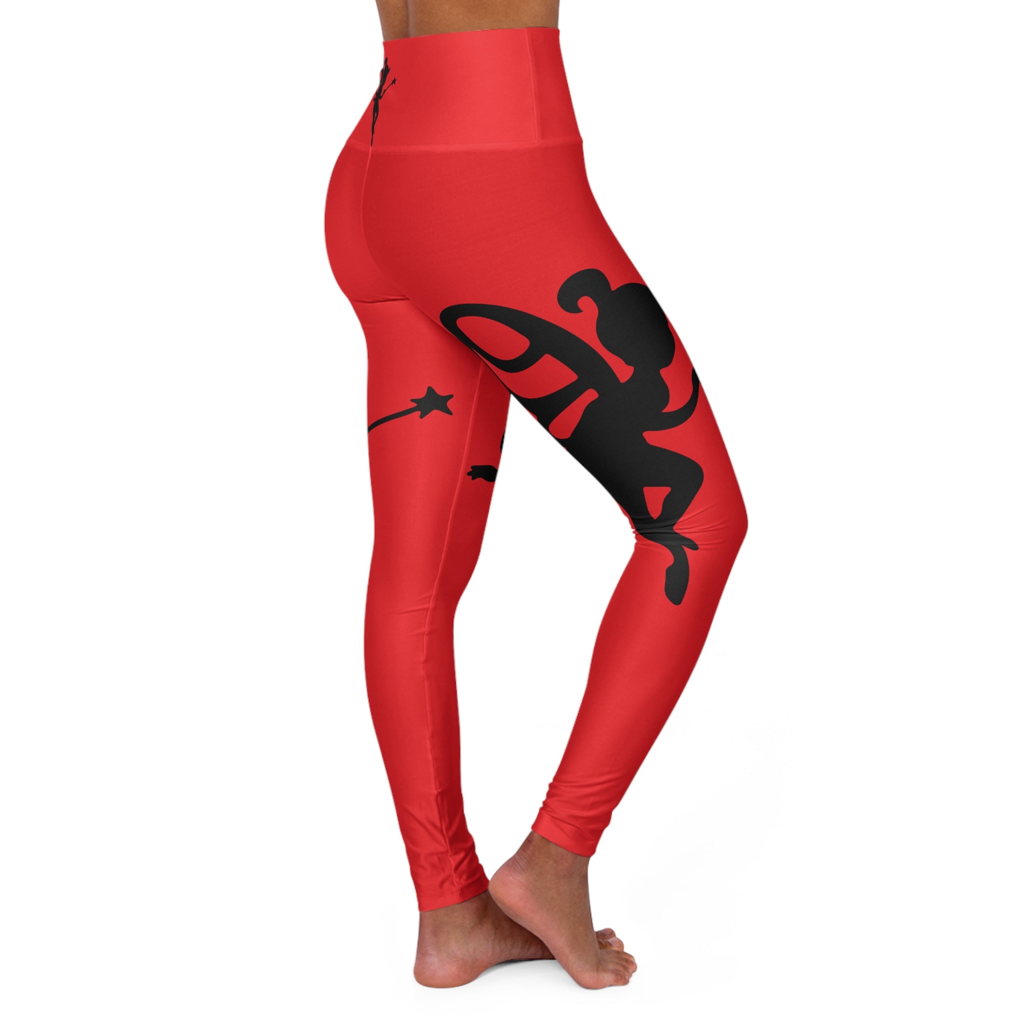 Fitness-Inspired High Waisted Yoga Leggings with Bold Design